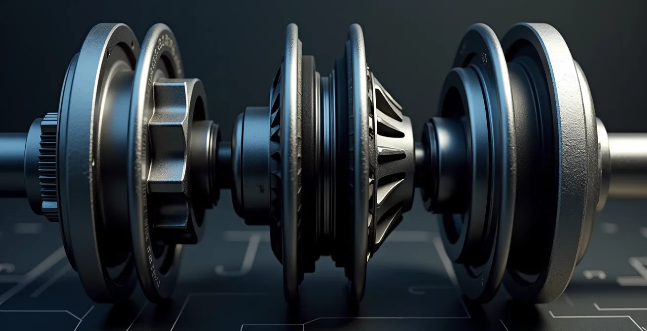 Makroaufnahme von drei E-Bike-Motoren verschiedener Hersteller im technischen Vergleich