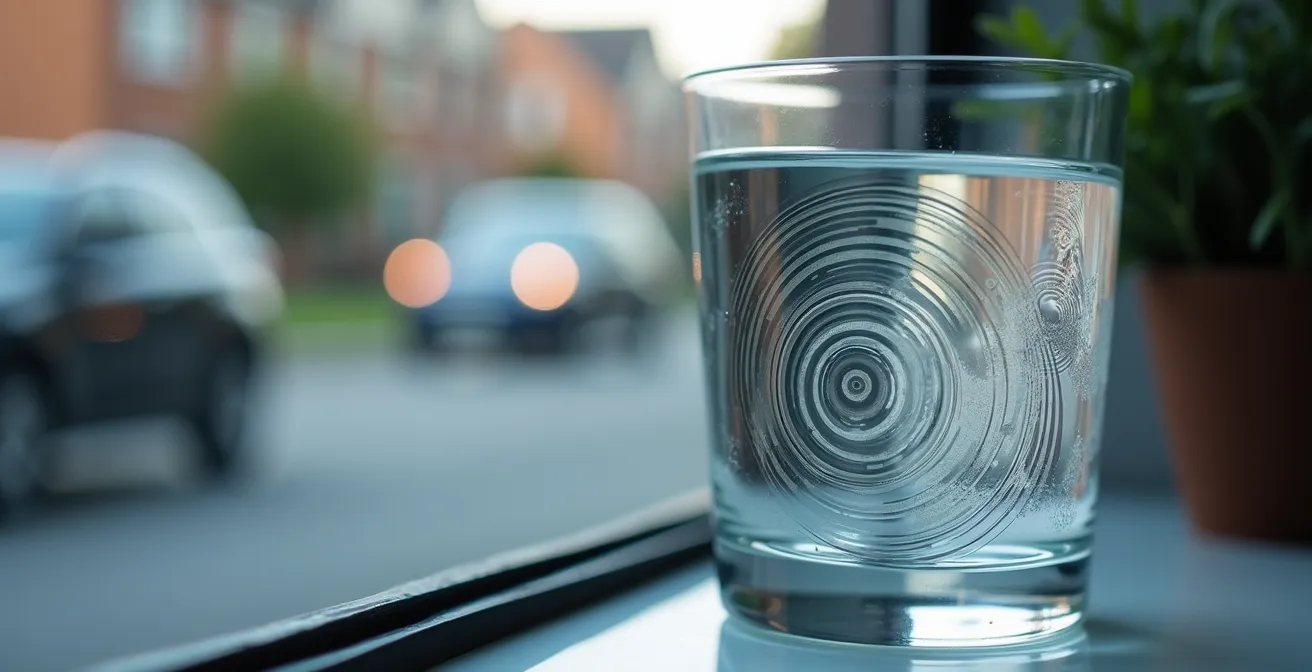 Makroaufnahme zeigt Stressreaktion durch plötzliche Verkehrsgeräusche