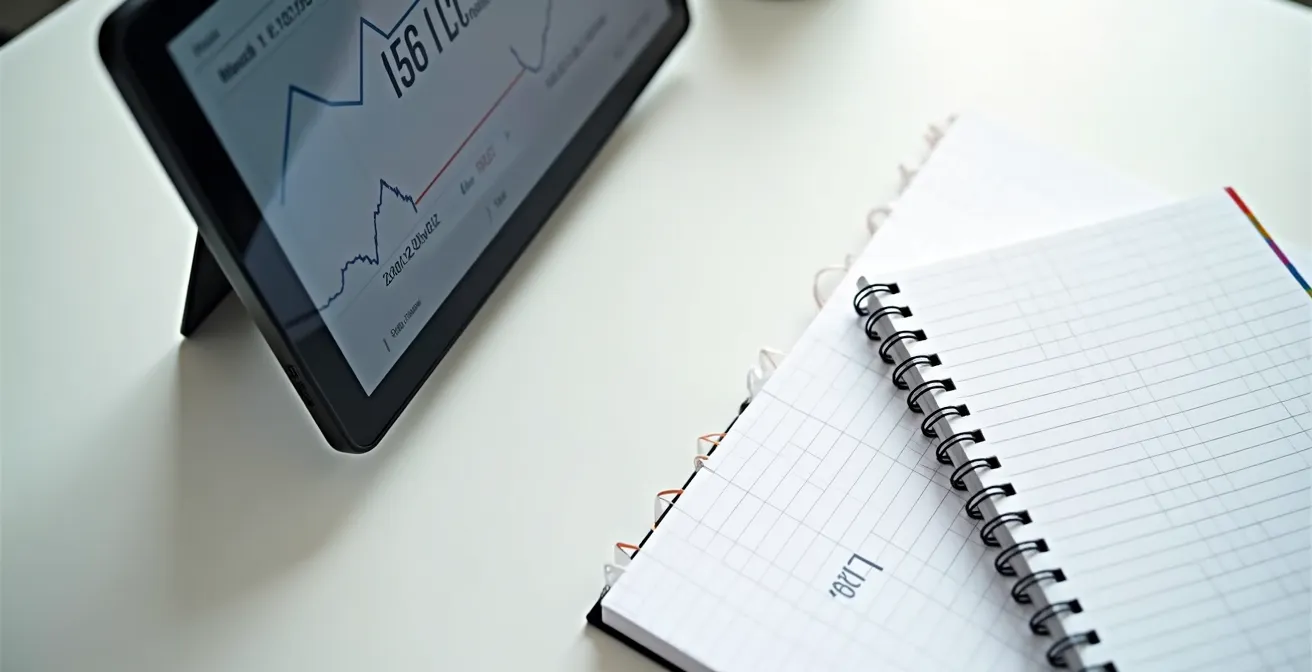 Geteilter Bildschirm, der links einen Rad-Trainingsplan und rechts ein Projektmanagement-Dashboard zeigt, um den Transfer von Prinzipien zu visualisieren.